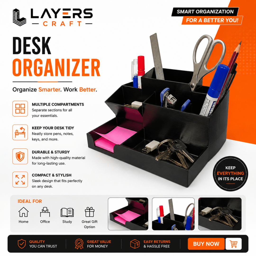 Multi-Compartment Desk Organizer