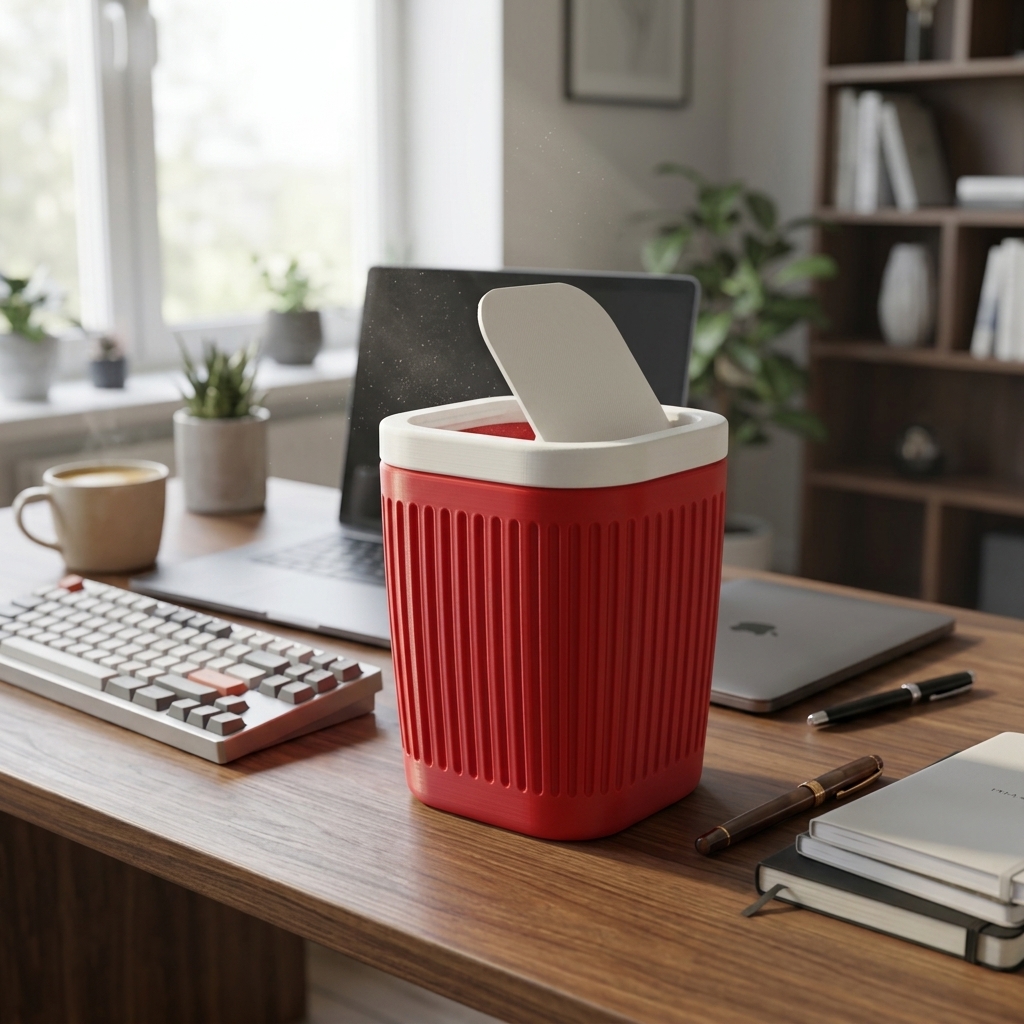 Desktop Dustbin with Push Lid